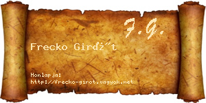Frecko Girót névjegykártya